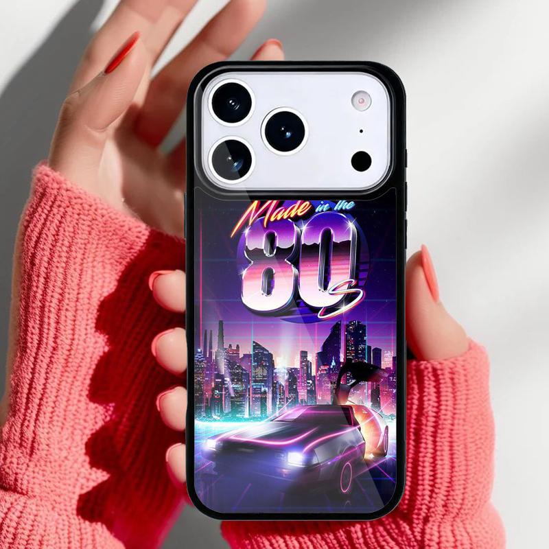 Synthwave 80's Retro Neon Phone Case for iPhone 17 Air 16e 15 14 13 Pro Max Back Cover for 12 11 Pro Coque