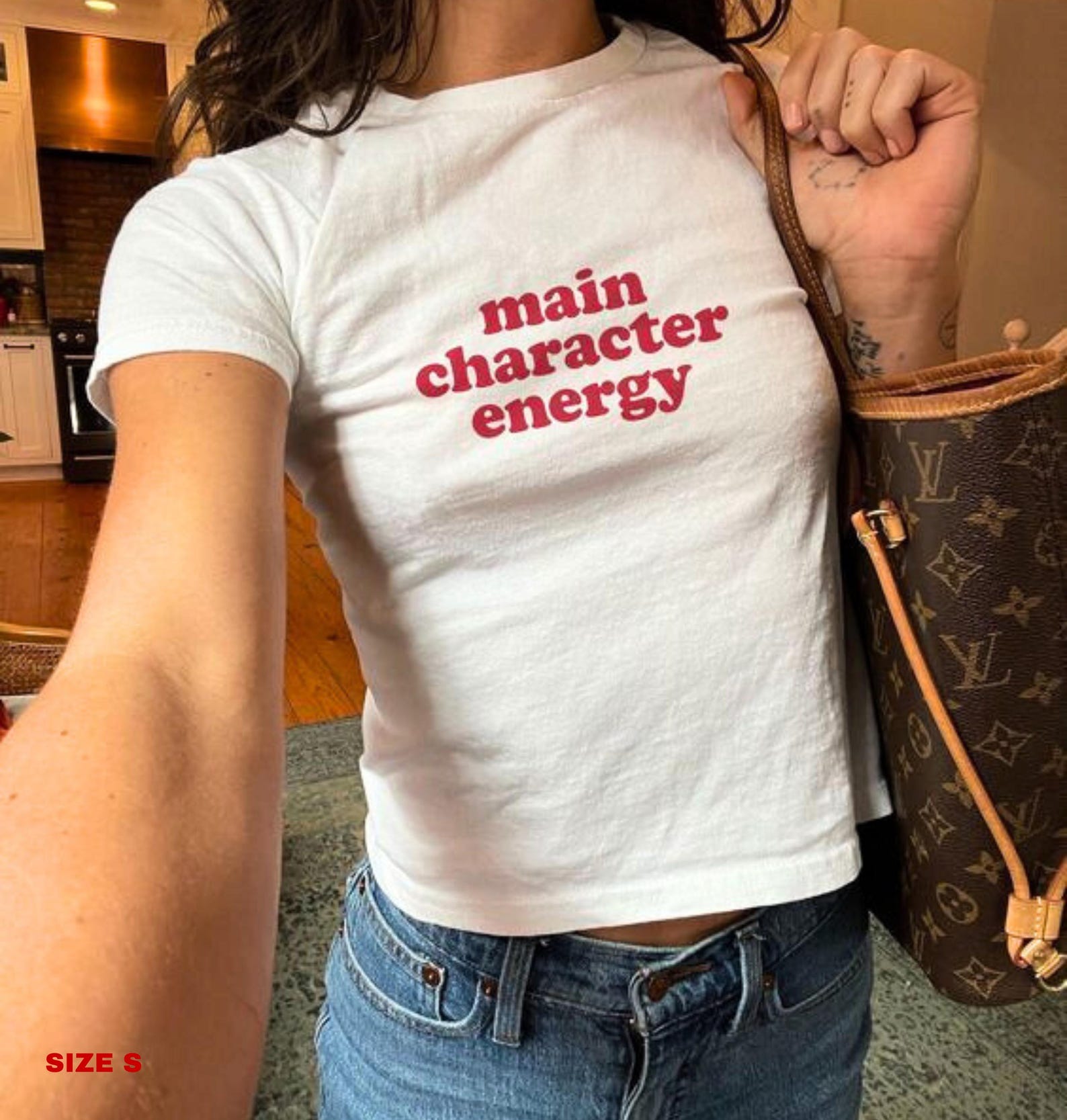 Main Character Energy Baby Tee: Y2K Graphic Print Cotton Top 2XL