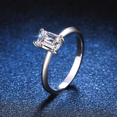 18K Witgouden S925 Sterling Zilveren Moissanite Ring D kleur 1 Karaat Smaragd Geslepen & Radeen Geslepen Lab Diamanten Ringen Fijne Sieraden
