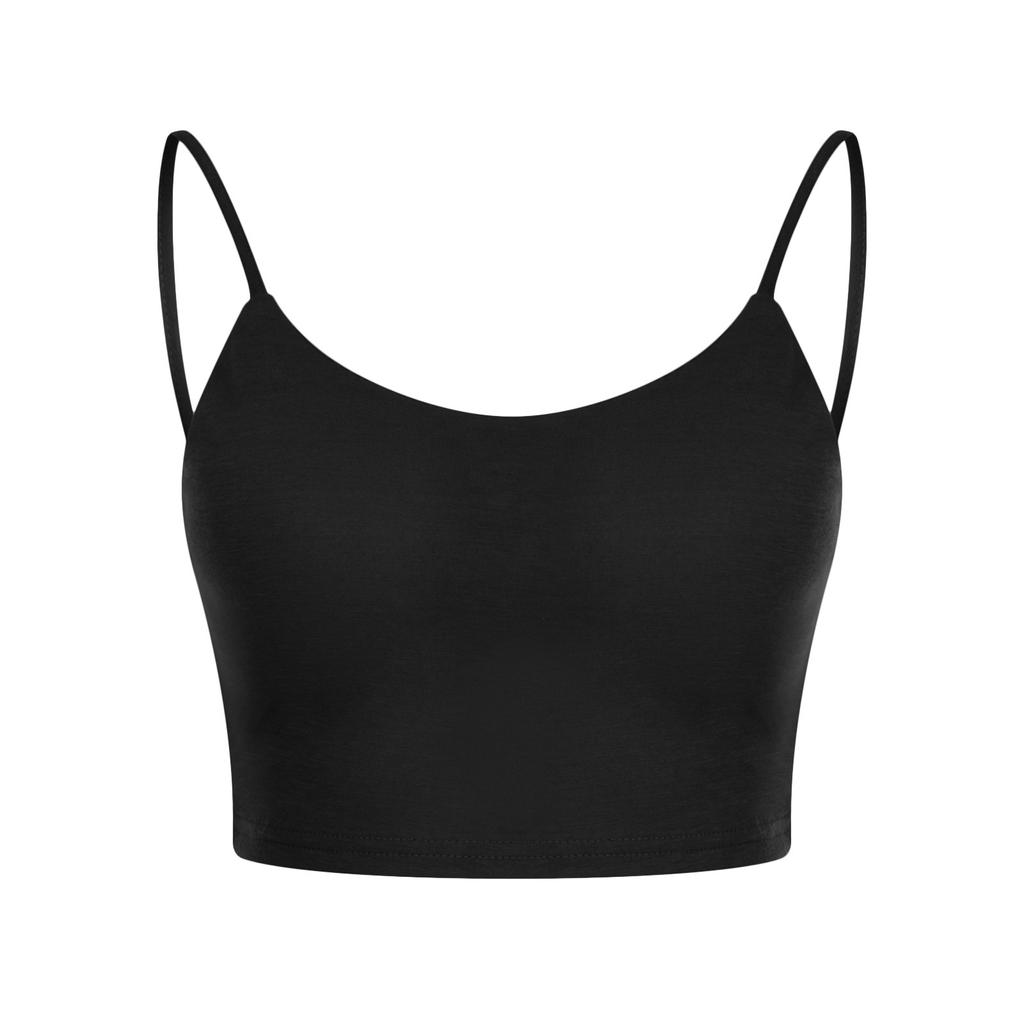 Fashion Women Sleeveless Casual Vest Ladies Chest Pad Movement Short Tank Tops