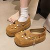 2025 New Autumn Niche Design Sense Tassel Outer Wear One Pedal Sweet Cool Flat Bottom Inner Height Increasing Birkenstocks Single Shoes