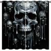 Halloween Abstract Wax Drip Skull Pattern Printed Curtains Window Decorations Home Room Made Of Polyester