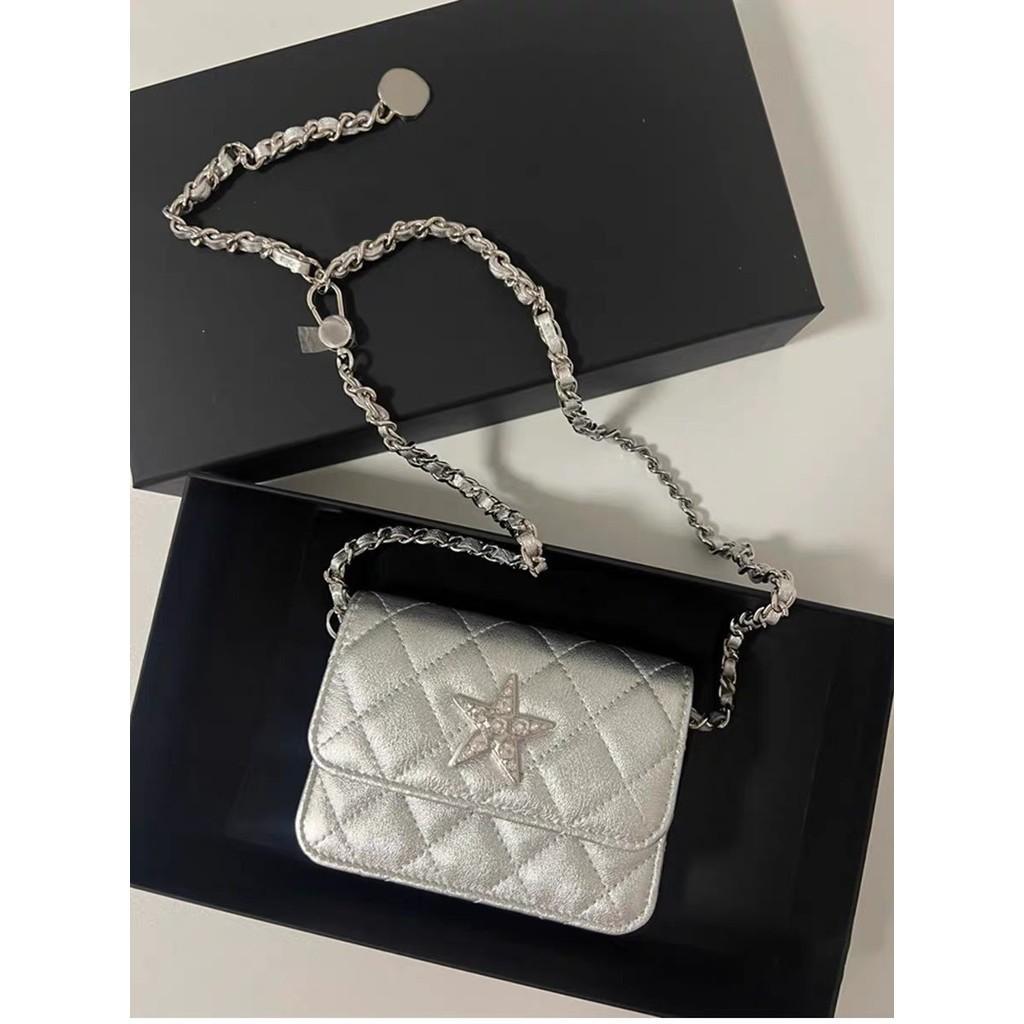 IELGY Женская универсальная серебряная маленькая квадратная сумка с бриллиантовыми — фото 7