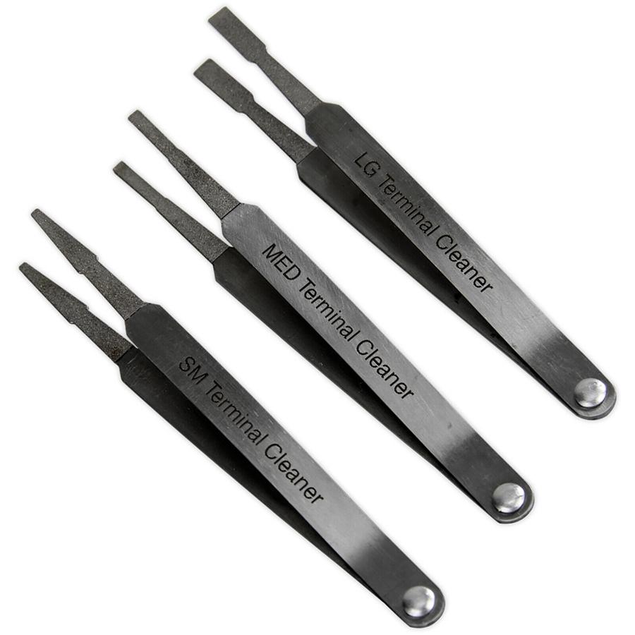 3pcs/Set Electric Terminal Cleaner Kit Spade Pin Connector Tweezer Cleaning Tool