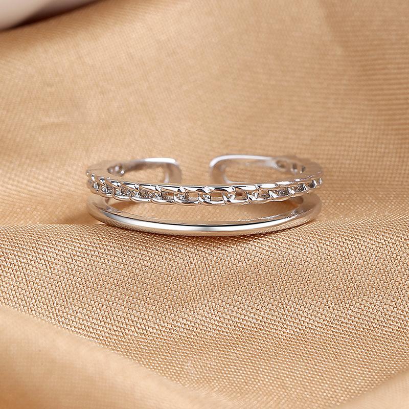 925 Sterling Silver Ring Open Adjustable Silver/Gold for Women Exquisite Student Girlfriend Jewelry Accessories Wedding Party