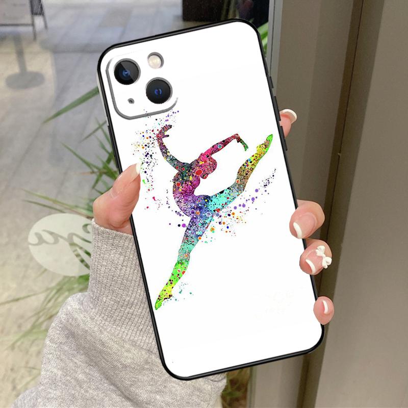 Gymnastics Watercolor Printing Case For iPhone 17 Pro Max 15 14 13 12 11 16 Pro Max Plus 12 13 Mini 16e 17 Air Back Cover