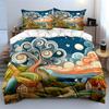 Landscape Artwork Three-Piece Set Soft Comfortable Duvet Cover Bedding Set Included 1*Duvet Cover & 2*Pillowcases, Gift