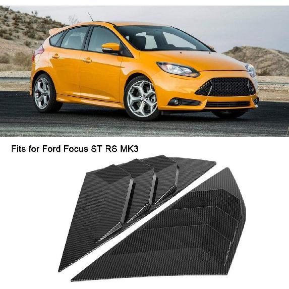 Rear Window Louver, ABS Carbon Fiber Rear Window Louver Shutter Vent Fits for Focus ST RS MK3