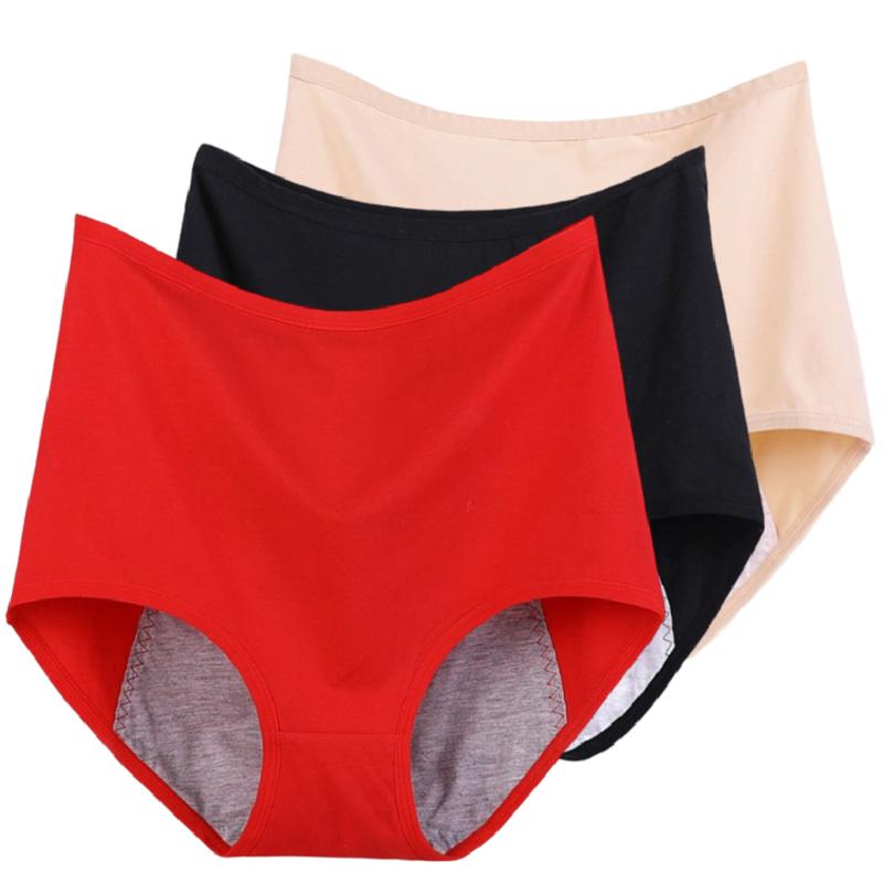 3Pieces/Lot Ladies' Panties Menstrual leak-proof underwear Physiological pants Women's Briefs Plus Size XL XXL 3XL 4XL 5XL 6XL