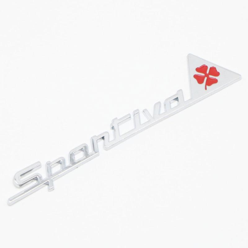 SPORTIVA Four-Leaf Logo Car Emblem Badge Stickers for Giulia GIULIETTA VELOCE Decorate Car Accessories Side Door Trunk Labels