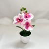 Artificial Orchid Potted Plant 3 Heads Mini Phalaenopsis Fake Flower Plastic Desktop Ornament Home Living Room Decoration