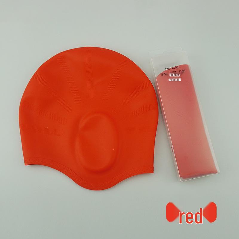Long Hair Waterproof Silicone Swim Cap with Ear Protection for Men & Women