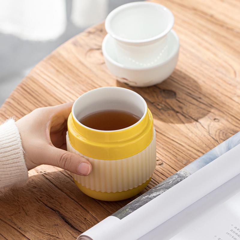 330ml Přenosný úložný keramický rychlovarný hrnek Japonský styl hrnek Čajová souprava