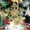 1Pcs Christmas Decoration Xmas Tree Topper Glitter Gold Star Pendant for Home Decor 2026 New Year Party Gift Navidad Accessories