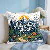 Adventure Awaits Cushion Cover Breathable Organic Short Plush Cushion Covers Machine Washable Wrinkle-Resistant Soft Durable