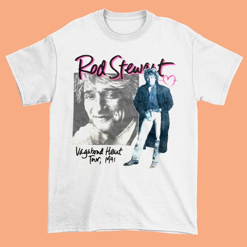 Seltenes Rod Stewart Vagabond Heart Tour Unisex Baumwollhemd Alle Größen S-234XL