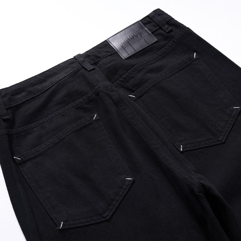 Basic Black Denim Jeans Men Women Loose Straight Fit Couple Casual Pants