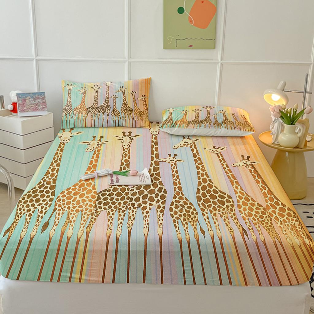 Modèle de matelas Cartoon Two, Housse de protection de matelas, Ensemble trois pièces de housse de protection, Impression numérique