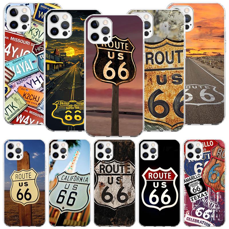 America Route 66 Phone Case For IPhone 18 17 Air 16 15 Plus 11 14 Pro Max 13 Mini 12 7 8 + SE Pattern Art Customized Cover 17 Air 1