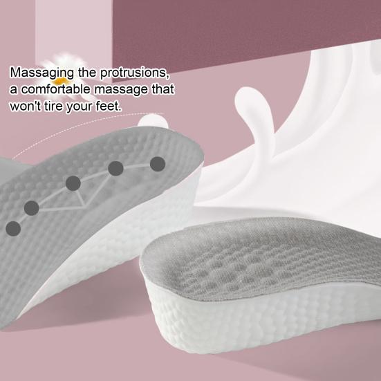 Inner Heightening Insole Anti-Odor Breathable Sweat-Absorbent Shoe Lifts Invisible Increase Height Insoles for Sneakers Canvas Shoes