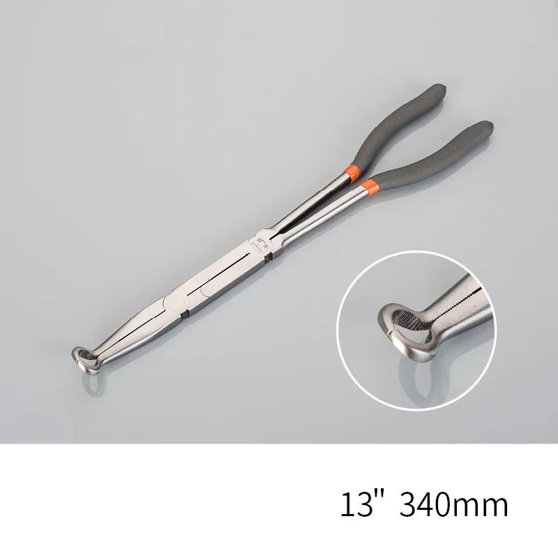 13 In Clești Multifuncționali cu Vârf Ascuțit Clești Multi-articulați cu Mâner Lung Oțel Carbon Unelte de Reparații Pentru Industrie 45 90° Formă O