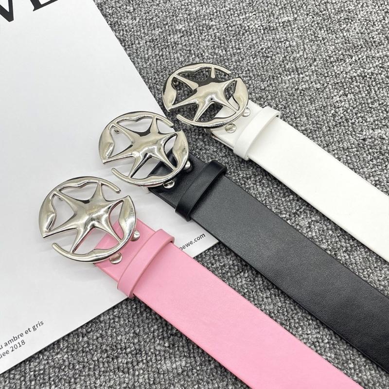 Teens Formal Pants Belt for Dress Ladies Waist Belt with Hollow Star Buckle