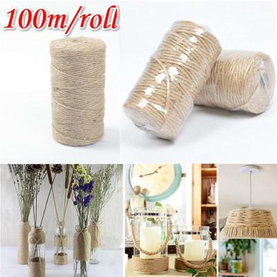 2mm 100m/roll Cotton String Natural Twisted Cord Crafts Wire Macrame Crochet DIY Home Decorations