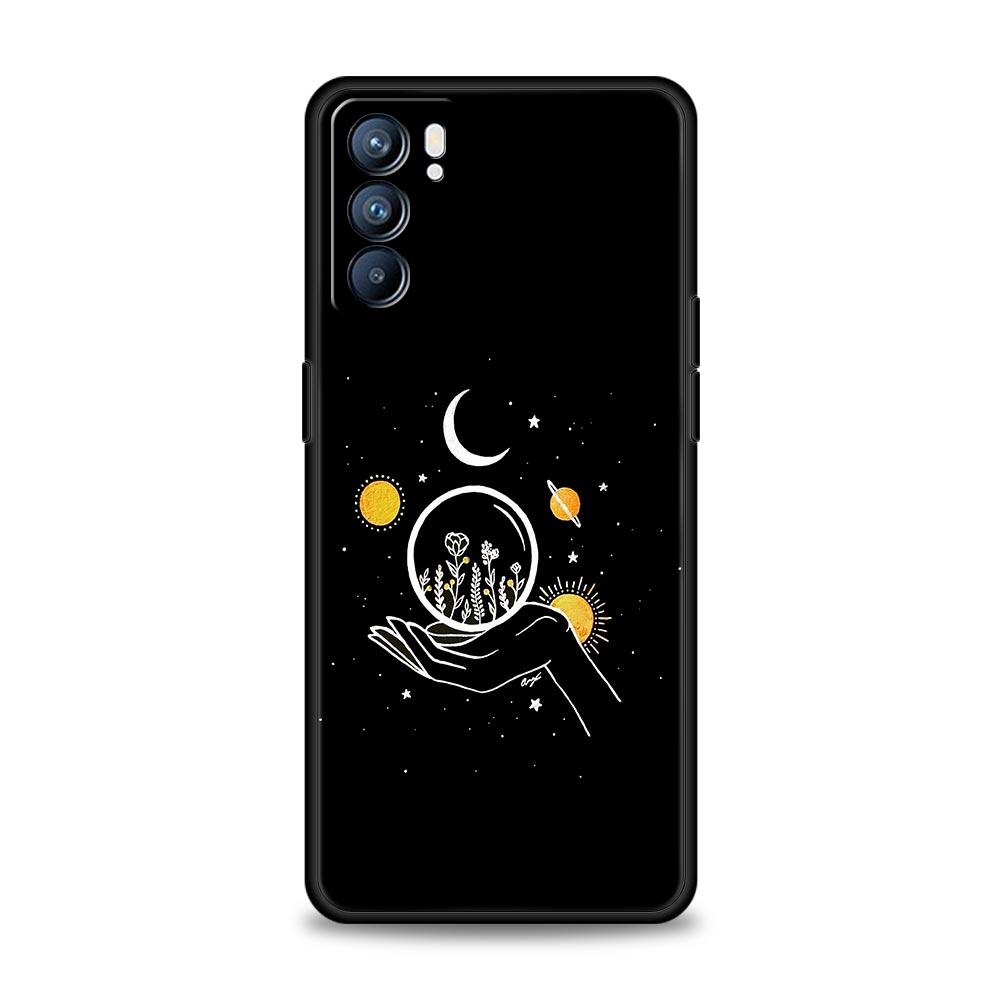 

Чехол для Oppo Find X6 Pro X5 A54 A53 A52 A9 A15 A95 A17 A74 A57 A31 Reno8 Reno7 Reno6 Pro 5G Cover Simplicity line Art sun moon Oppo Reno8