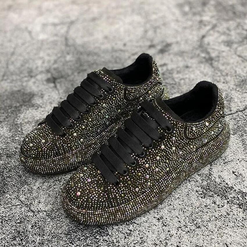 Moda Nuevo Hombre Patrón Pedrería Roja Todo Combinable Zapatos de Marca Casual Flats Mocasines Zapatillas Deportivas para Caminar Zapatos Hombre