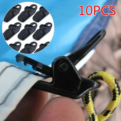 Black Alligator Clip Nylon Plastic 10pcs Set Lightweight Outdoor Snap Holder