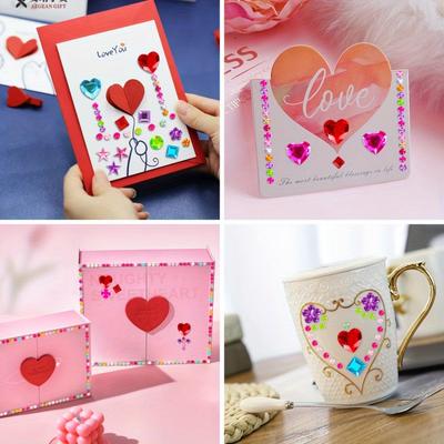 Set Self Adhesive Acrylic Material Gem Stickers - Acrylic Rhinestones for Crafts, Small DIY Craft Decorative Diamond Stickers