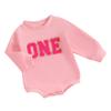 Kleinkind Baby Sweatshirt Strampler Buchstabenstickerei Langarm Jumpsuit für Neugeborenes Mädchen Junge Niedliche Kleidung