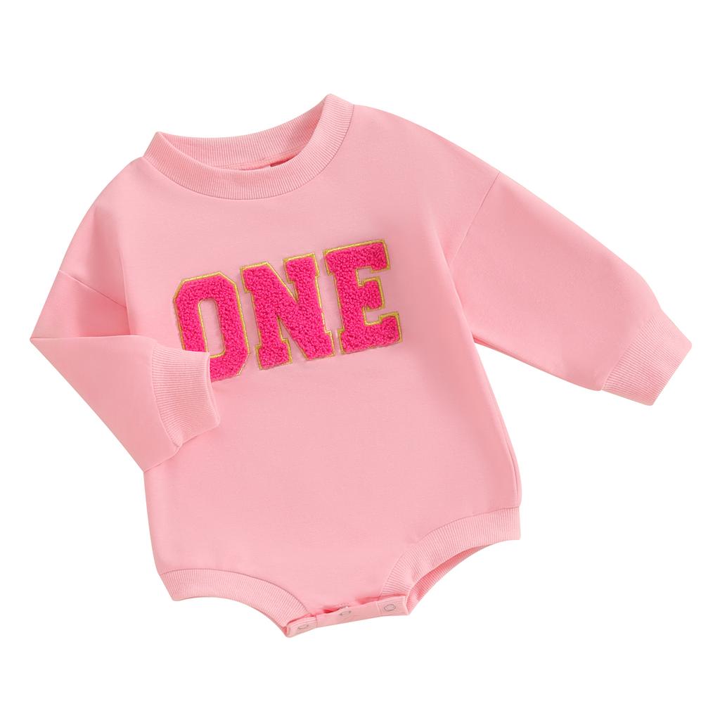 Kleinkind Baby Sweatshirt Strampler Buchstabenstickerei Langarm Jumpsuit für Neugeborenes Mädchen Junge Niedliche Kleidung