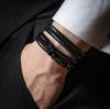 23cm Black Bracelet Men Gift Box Genuine PU Braid Adjustable Magnetic Clasp Multilayer Wrap Rope Manman Men Boys Men Bracelet Band Jewelry Magnet