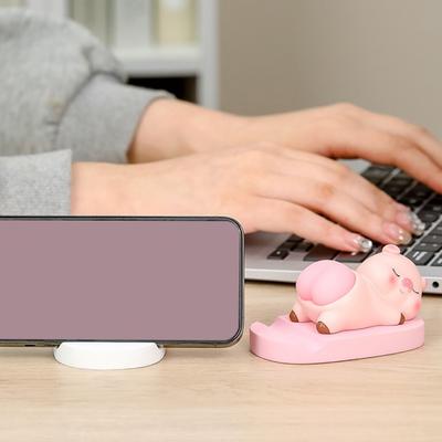 Cartoon Animal Cell Phone Holder with Stress Relief Elastic Butt Pig Dog Bunny Panda Mobile Phone Tablet Stand Desktop Decoration Ornament