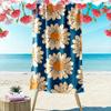 Daisy Floral Pattern Blue Background Beach Towel Quick-drying for Travel Outdoor Sports Jogging Beach and Swimming
