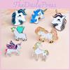 Cute Cartoon Creative Animal Alloy Brooch Featuring Adorable Unicorn And Sheep Design