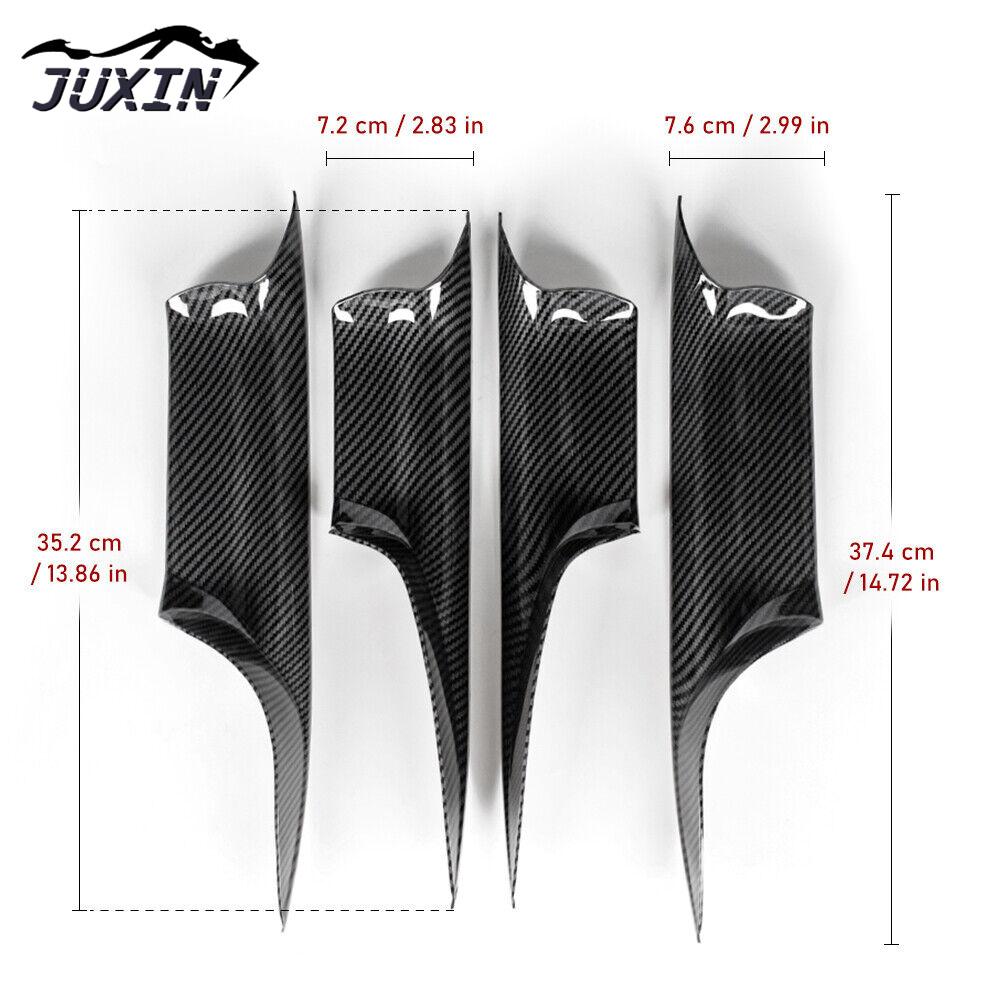 Door Interior Inner Handle Pull Carrier Cover Fit For 2008-2015 BMW 7 Series F01 Carbon Fibre