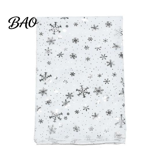 Silver Snowflake Pattern Wrap Glitter Sparkly Foil Print Scarf for Women, Christmas Winter Holiday Theme Shawl Wrap, Fall Lightweight Soft Warm