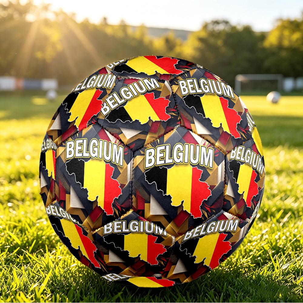 Belgien Fußball Aufdruck Größe 5 Fußball Ball Verschleißfest Standard Erwachsenen Trainingsfußball Fan Geschenk für Indoor Outdoor Spiel Sport
