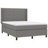 3131594 vidaXL Lit à sommier tapissier avec matelas Gris foncé 140x200cm Tissu