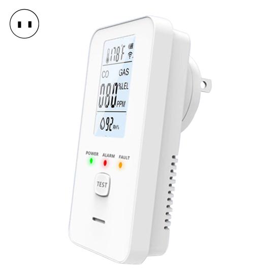 Gas & CO Detector with LCD Display Plug-in Natural Gas Carbon Monoxide белый