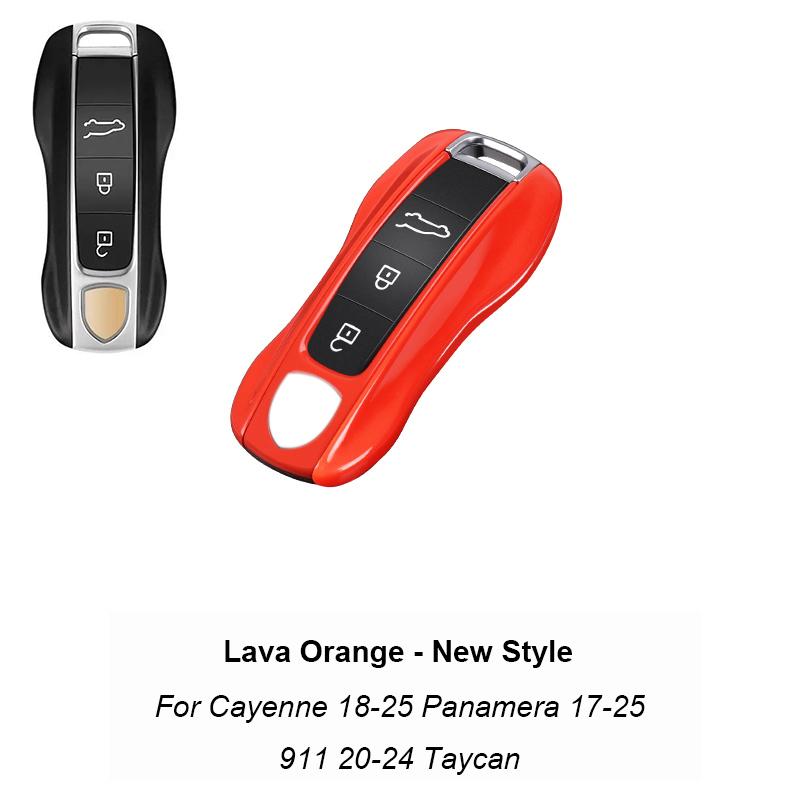Remote Smart Car Solid Color Abs Key Cover For Porsche Panamera Macan 718 Taycan 911 Cayman Boxster 9ya 971 Car Accessories