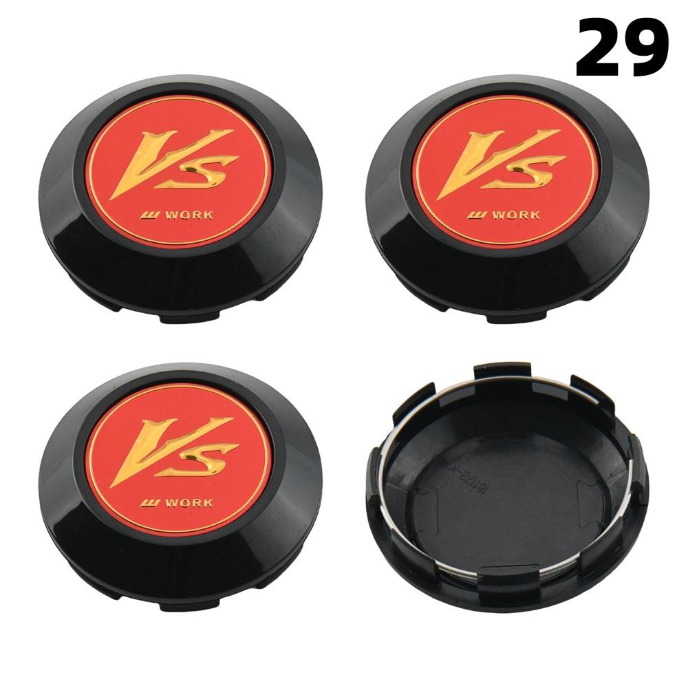 4PCS OD 76MM / ID 72MM Cap For Rims WORK EMOTION EQUIP MEISTER VS Emblem Wheel Center Cap Sport Car Logo Wheel Cover Hub Caps