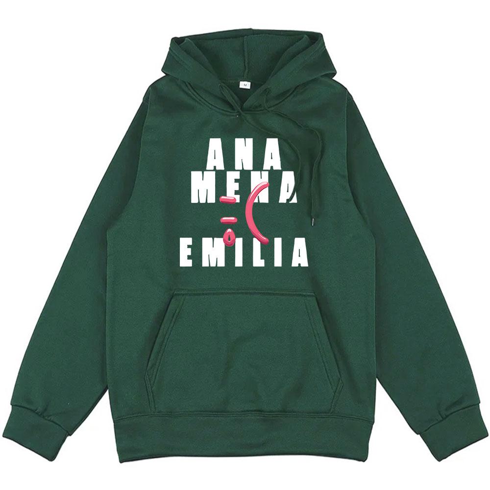 Ana Mena Emilia CARITA TRISTE Hoodies Streetwear Winter Men/Women Streetwear Graphic Clothes Hooded Fleece Unisex Pullovers Male