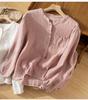 Women’s High-End Artistic Retro Cotton and Linen Loose Top – New Spring 2026 Collection