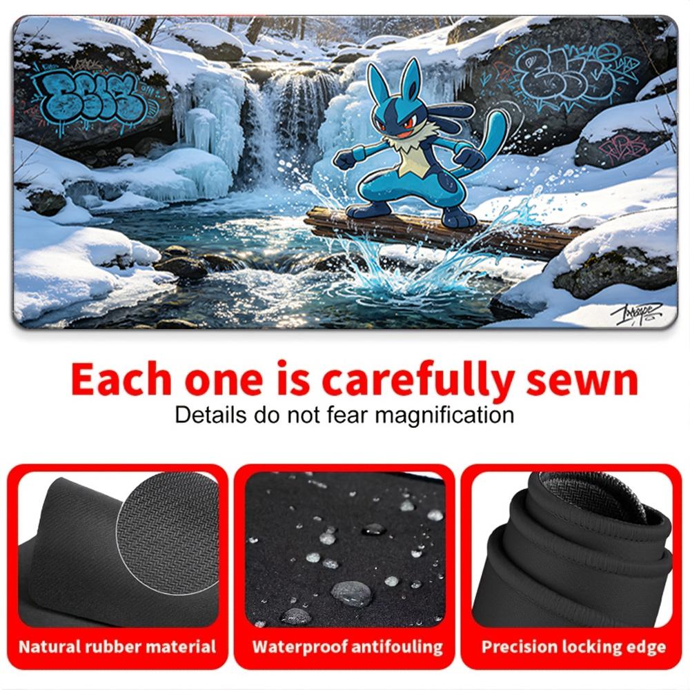 Squirtle Ice Slide Urban Fountain Gaming Desk Mat NonSlip Washable Mouse Pad 30x80x0.2cm