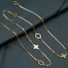 18K Gold-Plated Sterling Silver Four-Leaf Clover Necklace - Japanese Korean Aesthetic Clavicle Chain