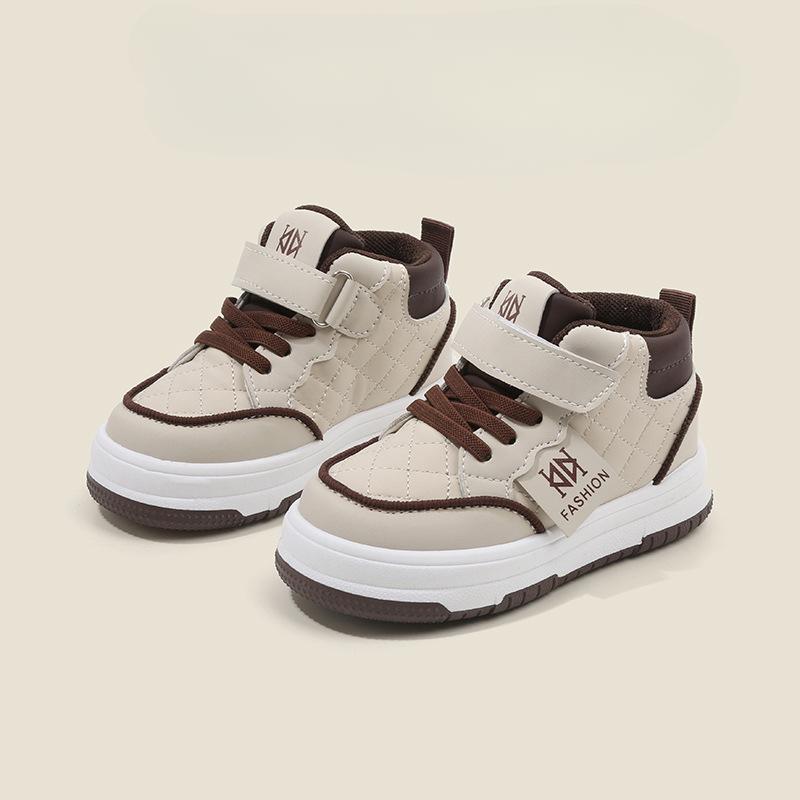 Children's Sports Shoes 2025 Spring and Autumn Boys High Top Casual Board Shoes Girls Soft Soled Small White Shoes