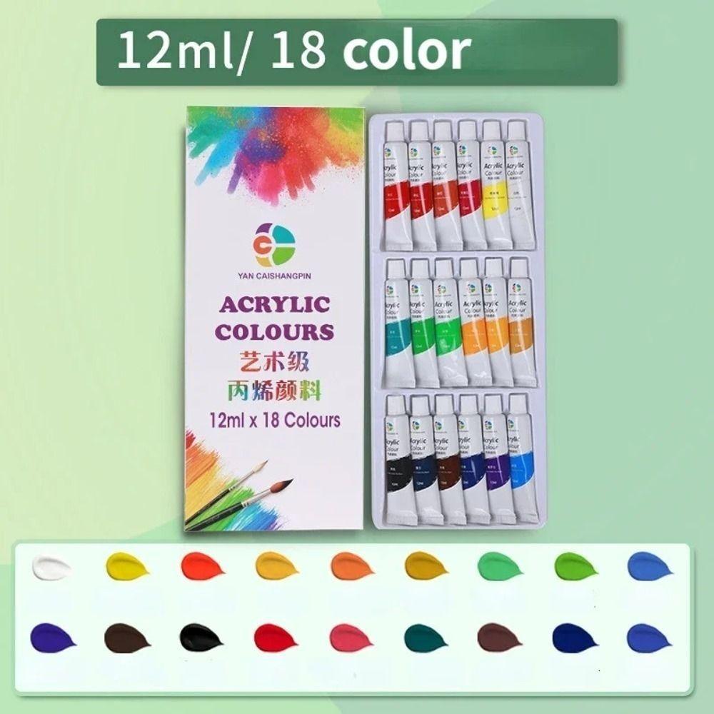 12 18 24 Color Acrylic Paint Set Acrylic Colors Watercolor Set  Artists Students Beginners